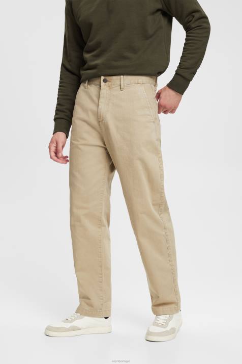 calças branco homens Esprit perna larga, calças de algodão sustentável NBHL330