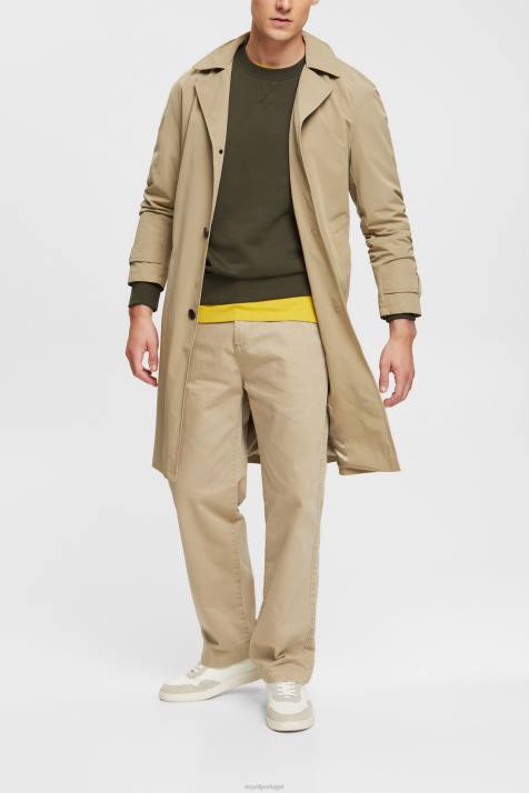 calças branco homens Esprit perna larga, calças de algodão sustentável NBHL330