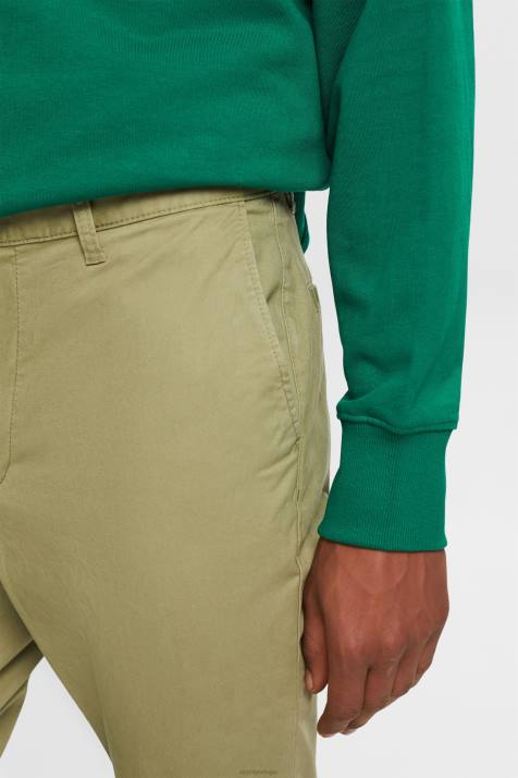 calças cáqui claro homens Esprit calça chino slim NBHL593