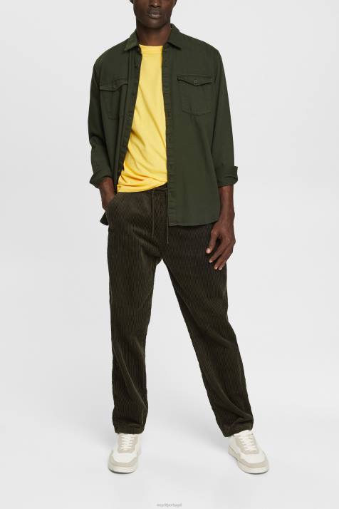 calças cáqui escuro homens Esprit calça jogger estilo jogger NBHL332