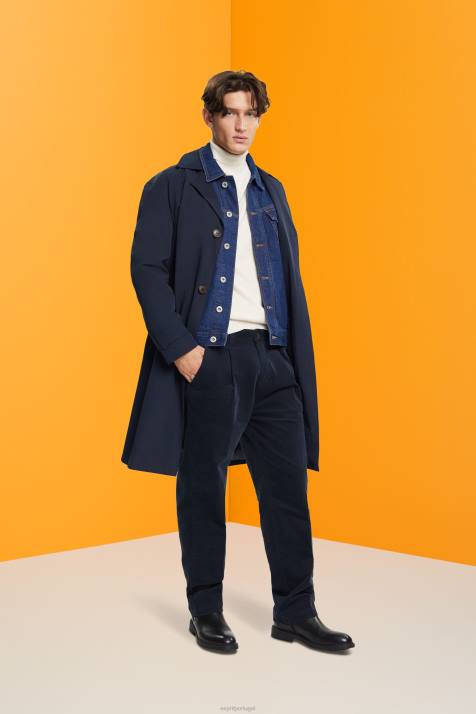 calças marinha homens Esprit calça larga de veludo cotelê NBHL333