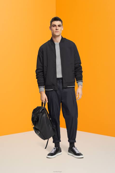 calças preto homens Esprit calças com ajuste de balão NBHL837