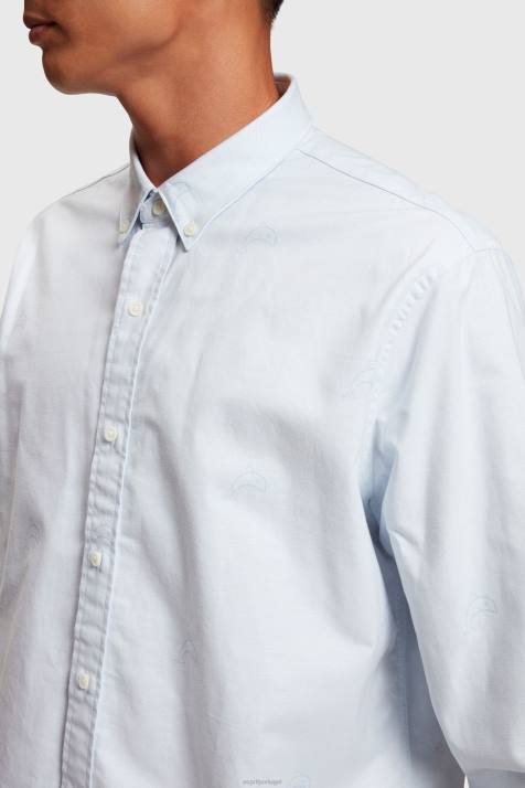 camisas azul claro homens Esprit camisa oxford com estampa toda relaxada NBHL795