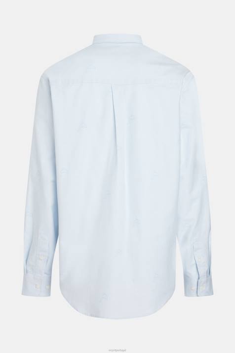 camisas azul claro homens Esprit camisa oxford com estampa toda relaxada NBHL795