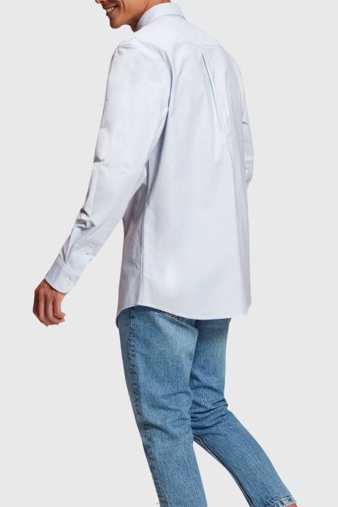 camisas azul claro homens Esprit camisa oxford regular NBHL800