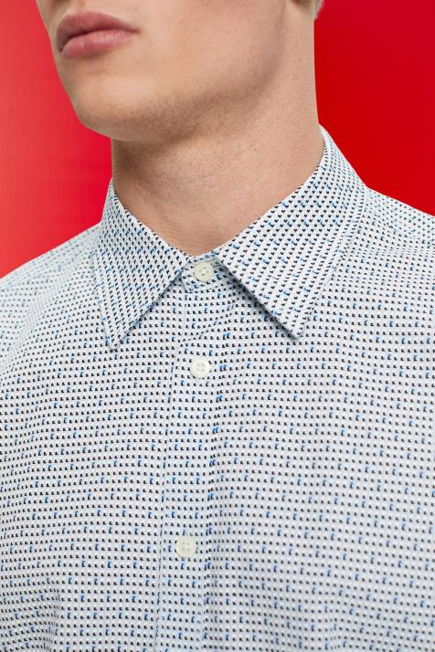 camisas azul claro homens Esprit camisa slim fit com estampa completa NBHL778