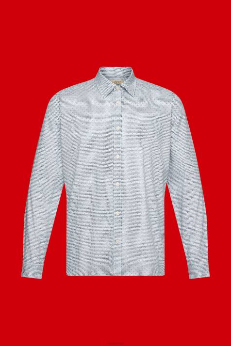 camisas azul claro homens Esprit camisa slim fit com estampa completa NBHL778