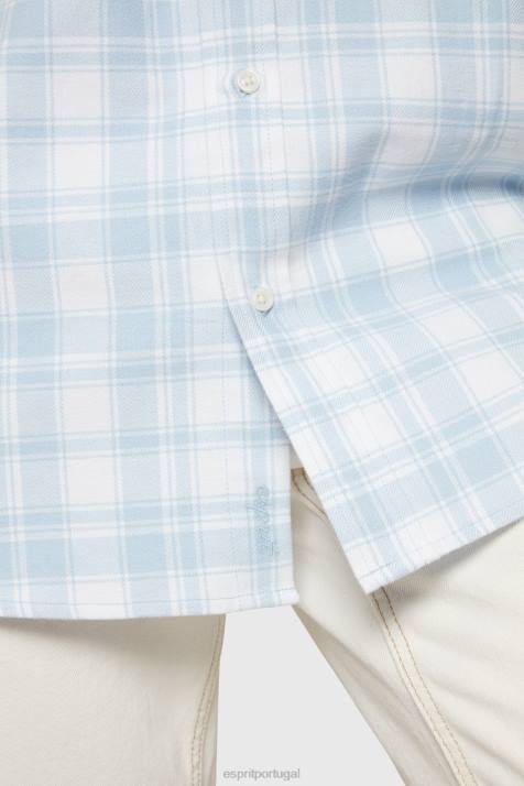 camisas azul claro homens Esprit camisa xadrez de flanela NBHL791