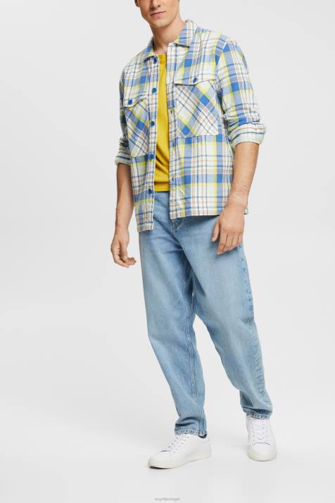 camisas azul homens Esprit camisa xadrez NBHL886