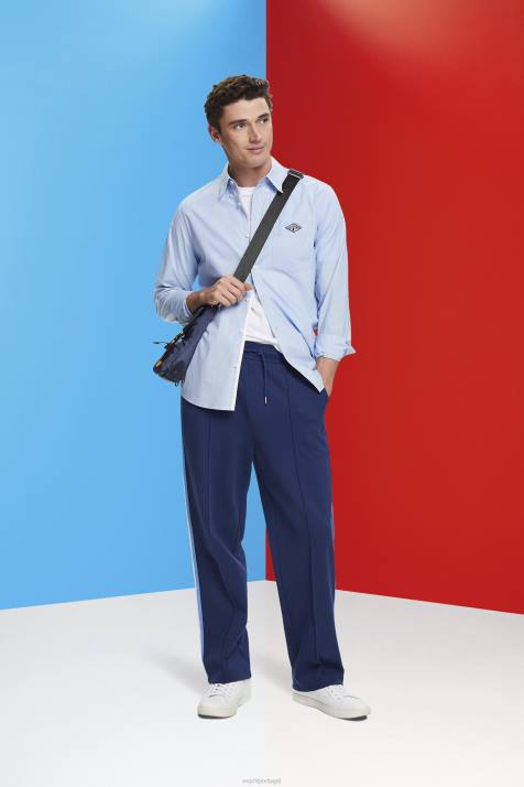 camisas azul pastel homens Esprit camisa de algodão com botões NBHL661