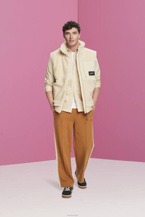 camisas bege homens Esprit camisa de algodão com botões NBHL659