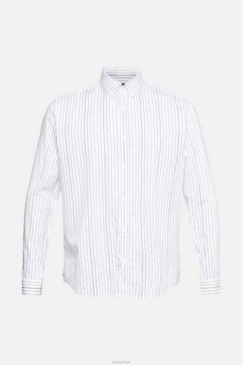 camisas branco homens Esprit camisa com estampa listrada NBHL911