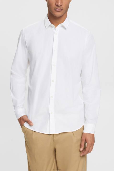 camisas branco homens Esprit camisa justa NBHL883