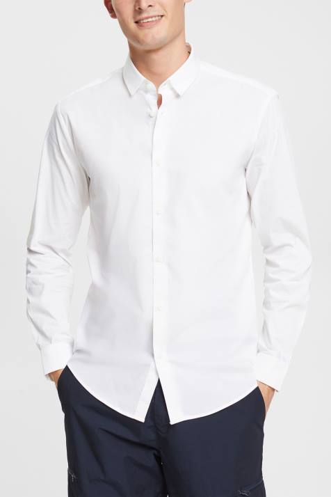 camisas branco homens Esprit camisa justa NBHL914