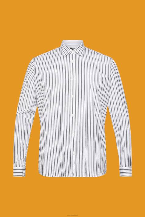 camisas branco homens Esprit camisa listrada NBHL786