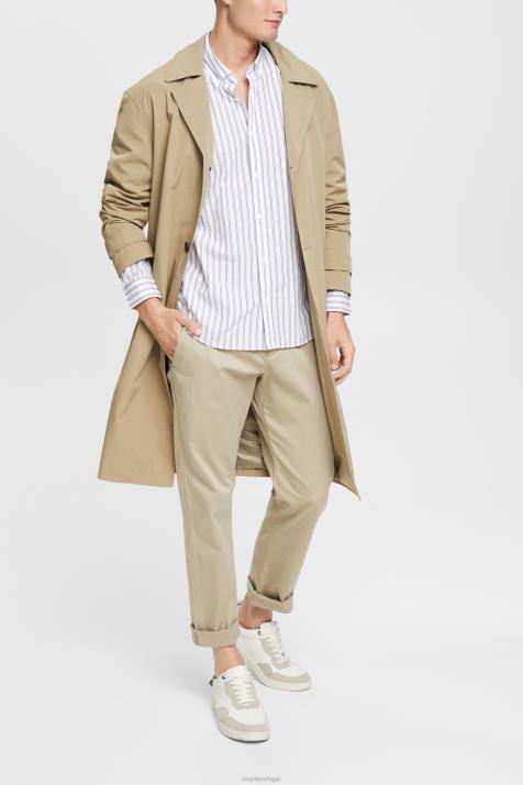 camisas branco homens Esprit camisa listrada com botões NBHL884