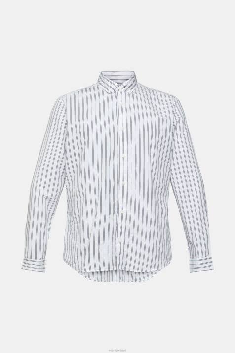 camisas branco homens Esprit camisa listrada com botões NBHL884
