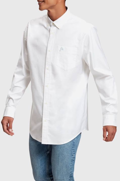 camisas branco homens Esprit camisa oxford regular NBHL799