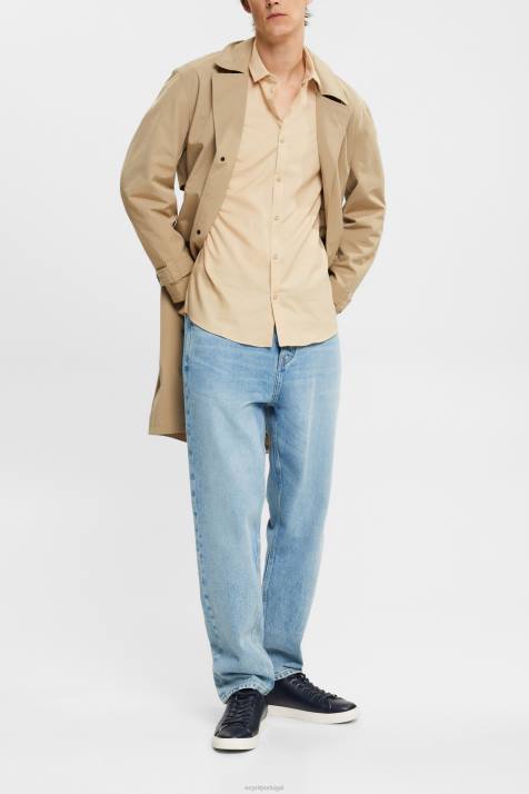 camisas creme bege homens Esprit camisa justa NBHL854