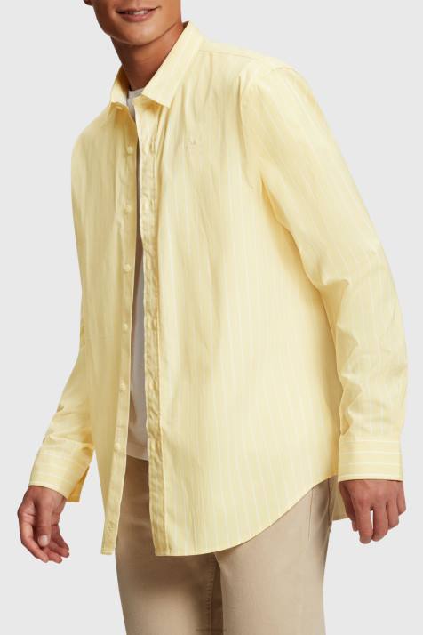 camisas girassol amarelo homens Esprit camisa de popeline listrada com corte descontraído NBHL798
