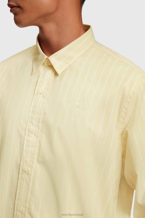 camisas girassol amarelo homens Esprit camisa de popeline listrada com corte descontraído NBHL798