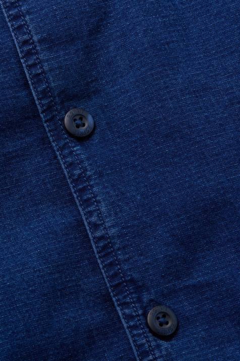 camisas lavagem azul escuro homens Esprit camisa jeans manga curta NBHL595