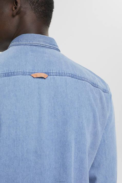 camisas lavagem com luz azul homens Esprit camisa jeans NBHL737