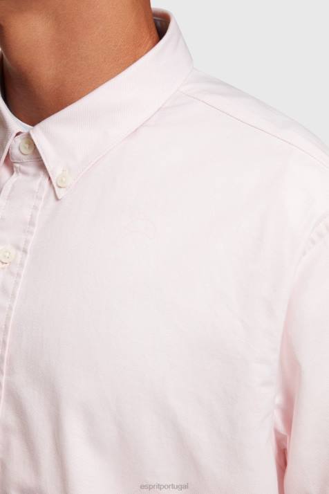 camisas luz rosa homens Esprit camisa oxford com estampa toda relaxada NBHL796