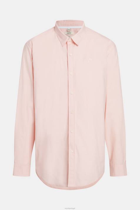 camisas luz rosa homens Esprit camisa slim fit de popelina com emblema de golfinho NBHL804