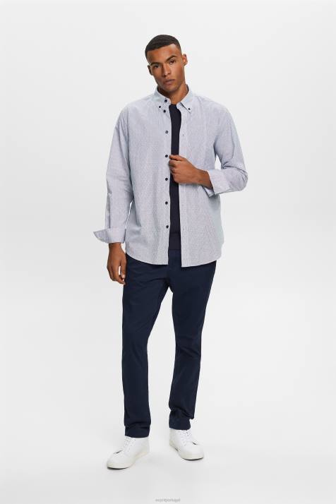 camisas marinha homens Esprit camisa de popelina de algodão NBHL575
