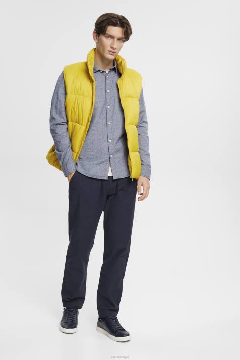 camisas marinha homens Esprit camisa justa NBHL701