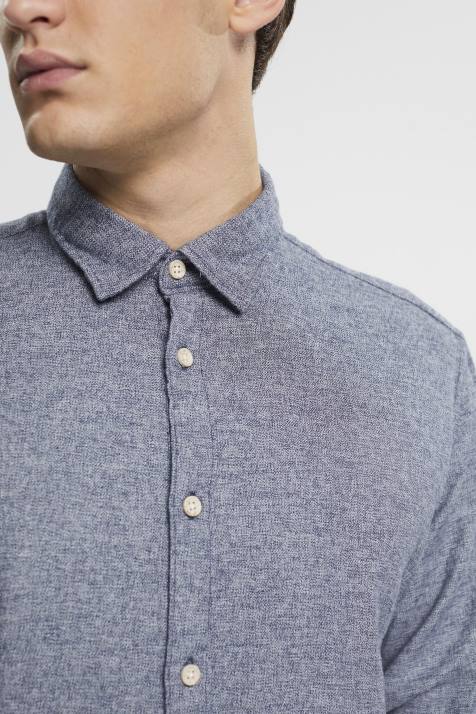 camisas marinha homens Esprit camisa justa NBHL701