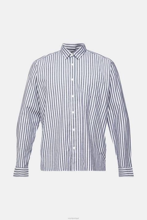 camisas marinha homens Esprit camisa listrada NBHL872