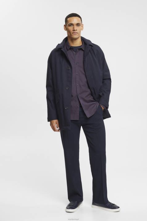 camisas marinha homens Esprit camisa xadrez slim fit NBHL689