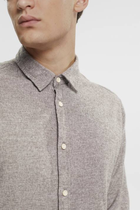 camisas marrom escuro homens Esprit camisa justa NBHL700