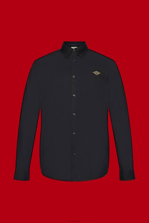camisas preto homens Esprit camisa de algodão com botões NBHL658