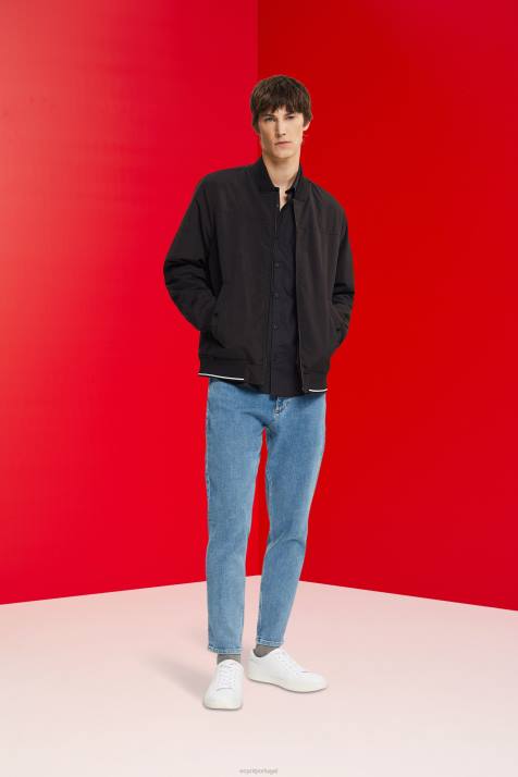 camisas preto homens Esprit camisa justa NBHL853