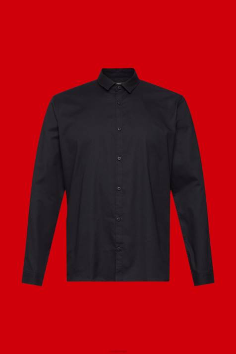 camisas preto homens Esprit camisa justa NBHL853