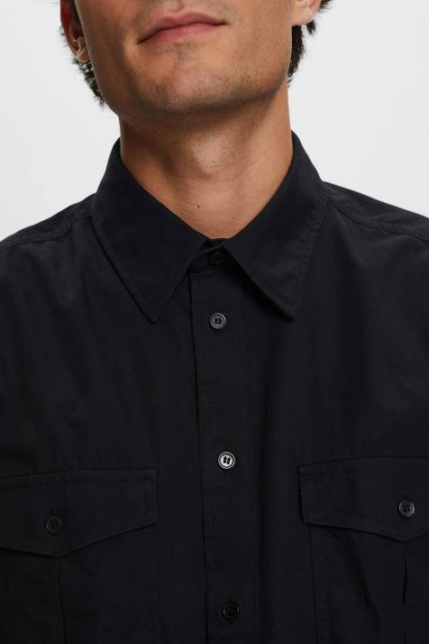 camisas preto homens Esprit camisa utilitária, 100% algodão NBHL571