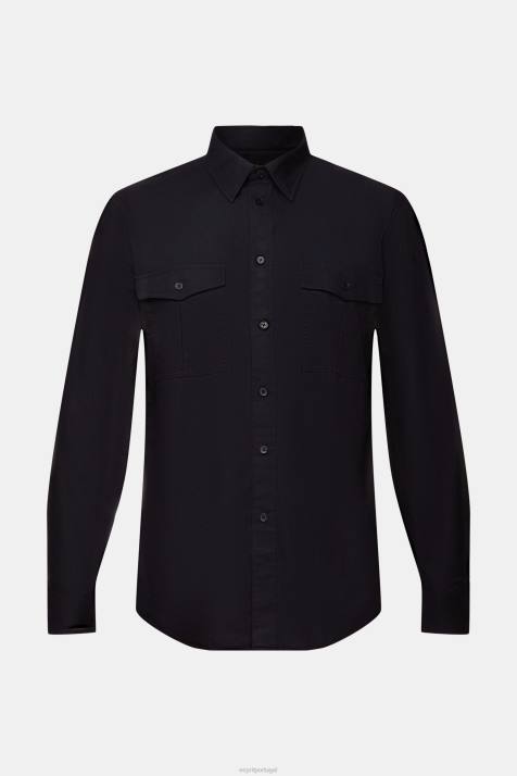 camisas preto homens Esprit camisa utilitária, 100% algodão NBHL571