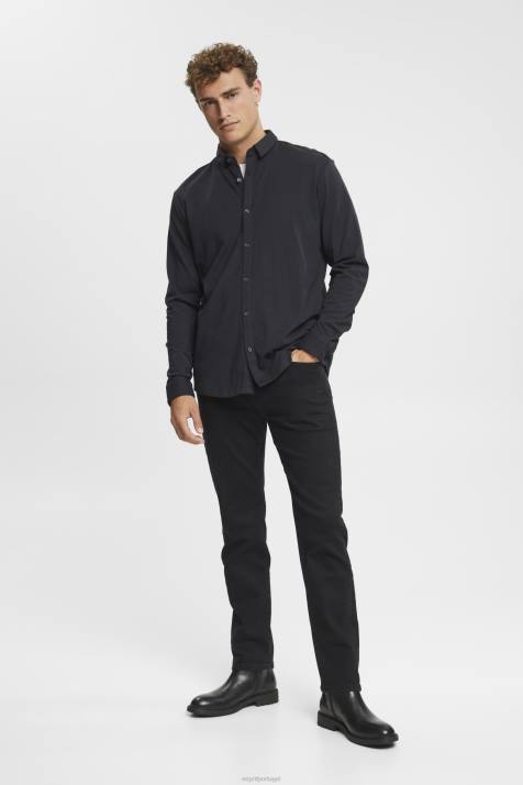 camisas preto homens Esprit jersey manga longa, 100% algodão NBHL679