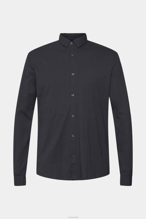 camisas preto homens Esprit jersey manga longa, 100% algodão NBHL679