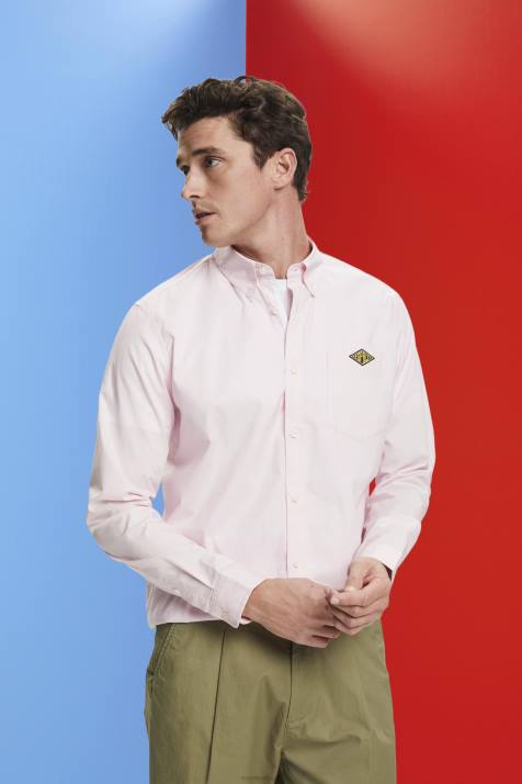 camisas rosa homens Esprit camisa de algodão com botões NBHL662