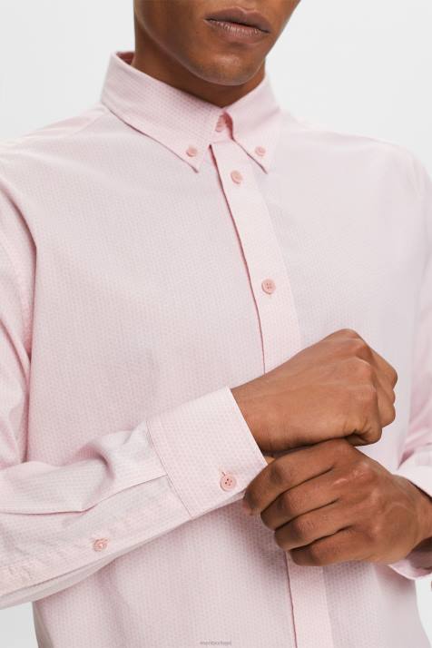 camisas rosa velho homens Esprit camisa de popelina de algodão NBHL577