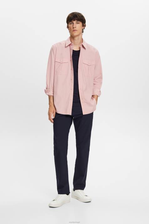 camisas rosa velho homens Esprit camisa utilitária, 100% algodão NBHL573
