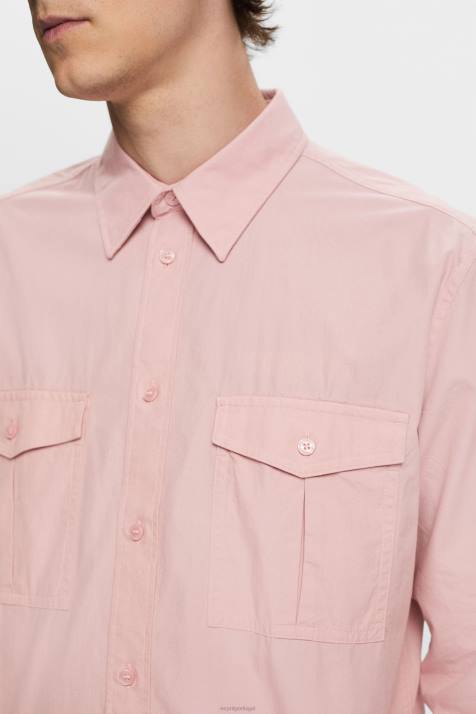 camisas rosa velho homens Esprit camisa utilitária, 100% algodão NBHL573