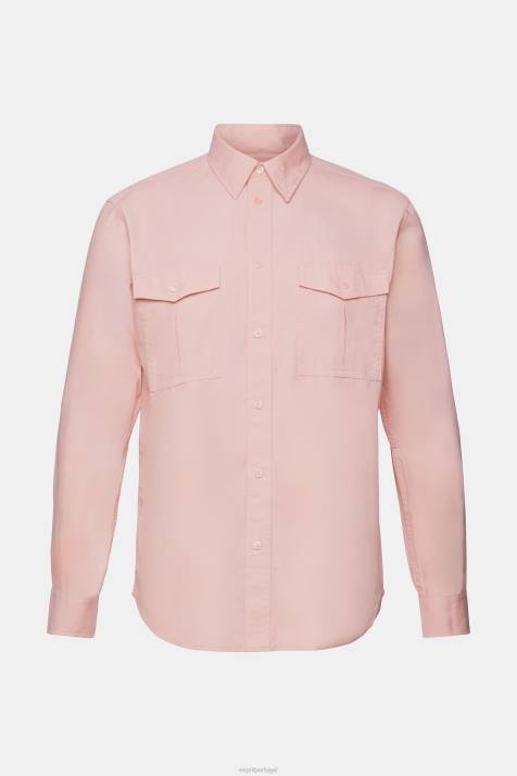 camisas rosa velho homens Esprit camisa utilitária, 100% algodão NBHL573