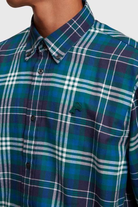 camisas verde-azulado homens Esprit camisa xadrez de flanela NBHL794