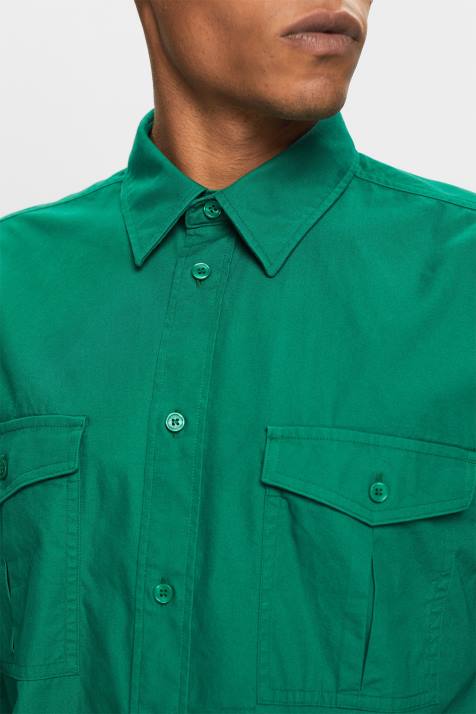 camisas verde escuro homens Esprit camisa utilitária, 100% algodão NBHL572