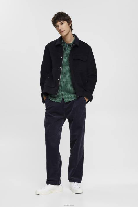 camisas verde escuro homens Esprit camisa xadrez slim fit NBHL688